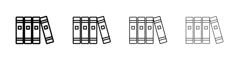 Library icon Outline sign symbol set