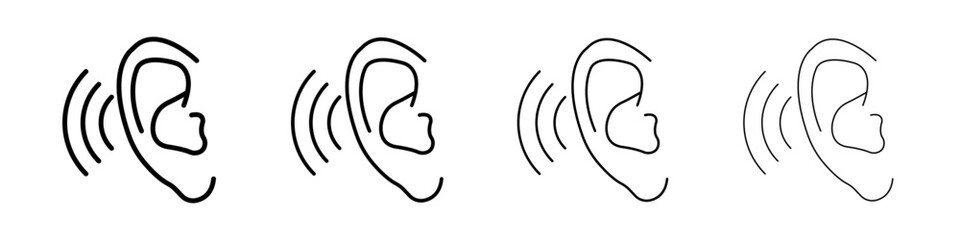 Listening icon Outline sign symbol set
