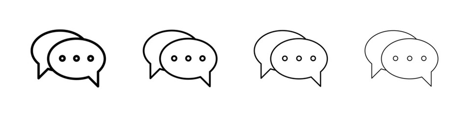 Live chat icon Outline sign symbol set