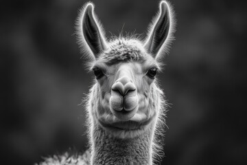 Obraz premium Llama gazing sideways at the camera