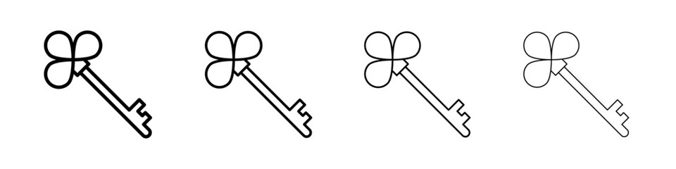 Magic Key icon Outline sign symbol set