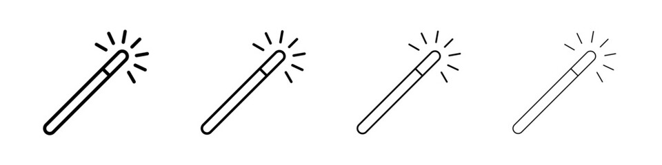Magic wand icon Outline sign symbol set