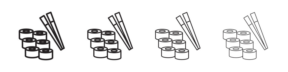 Maki sushi roll icon Outline sign symbol set © student
