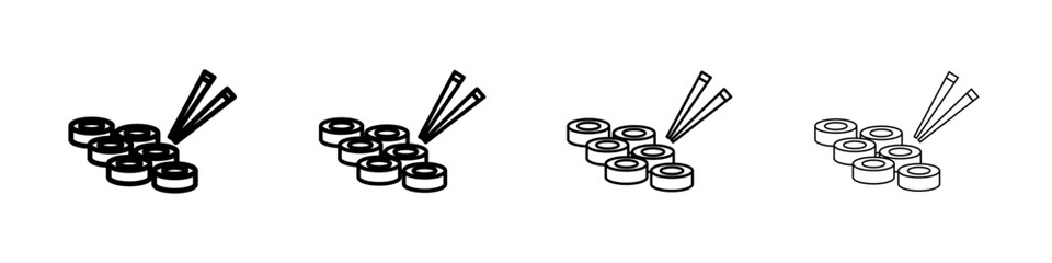 Maki sushi roll icon Outline sign symbol set © student