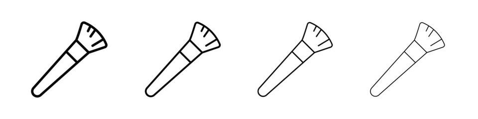 Makup brush icon Outline sign symbol set