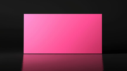 pink rectangular blank banner , black background , promotional banner mockup , minimalist design for advertising , frame 