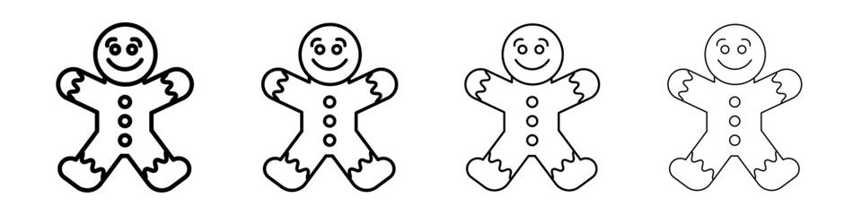 Man cookie icon Outline sign symbol set