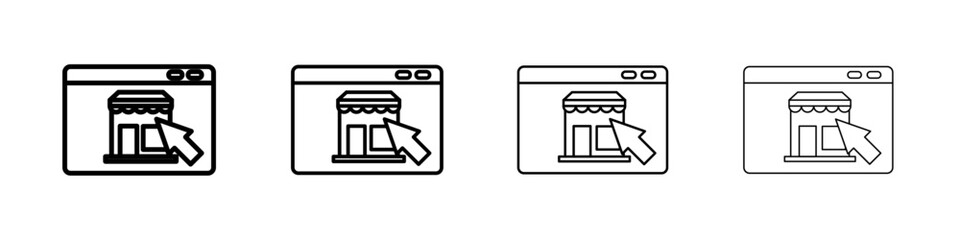 Fototapeta premium Marketplace icon Outline sign symbol set