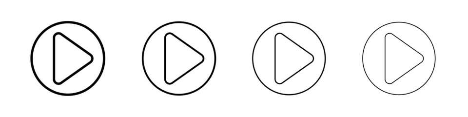 Media player icon Outline sign symbol set