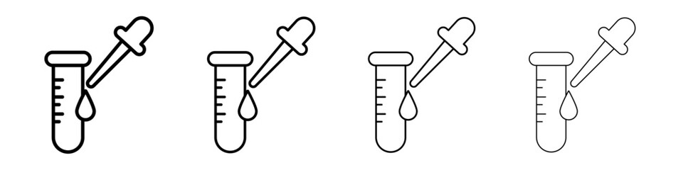 Medical test icon Outline sign symbol set
