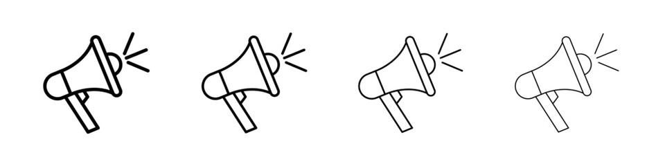 Megaphone icon Outline sign symbol set