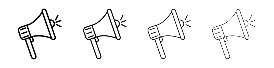 Megaphone icon Outline sign symbol set