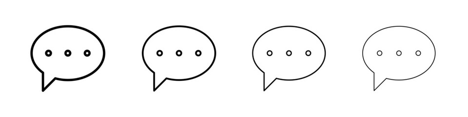 Message icon Outline sign symbol set