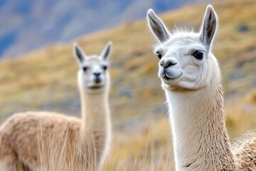 Llamas in the Andes Peru