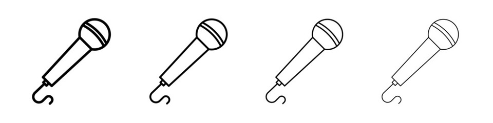 Microphone icon Outline sign symbol set