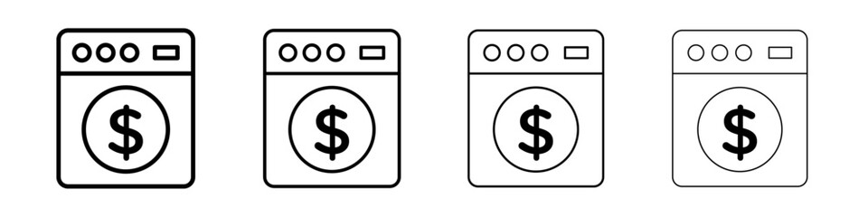 Money laundering icon Outline sign symbol set
