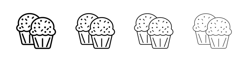 Muffin icon Outline sign symbol set