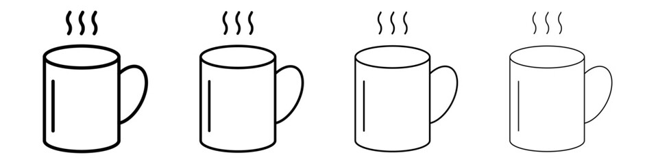 Mug icon Outline sign symbol set