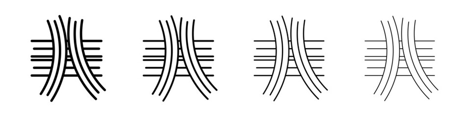 Multi level junction icon Outline sign symbol set