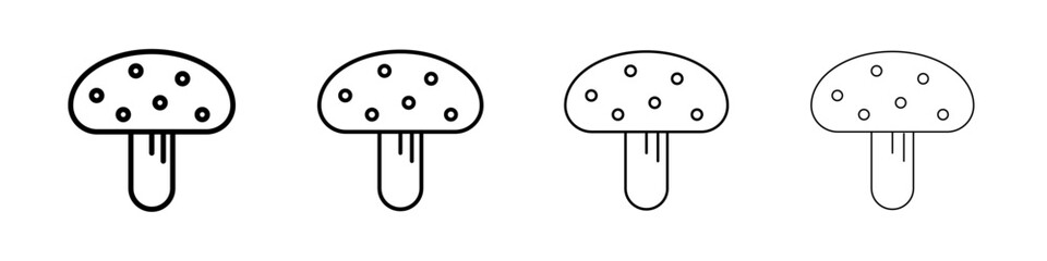 mushroom icon Outline sign symbol set