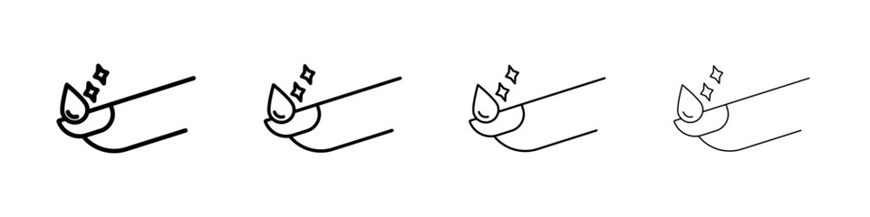 Nail care icon Outline sign symbol set
