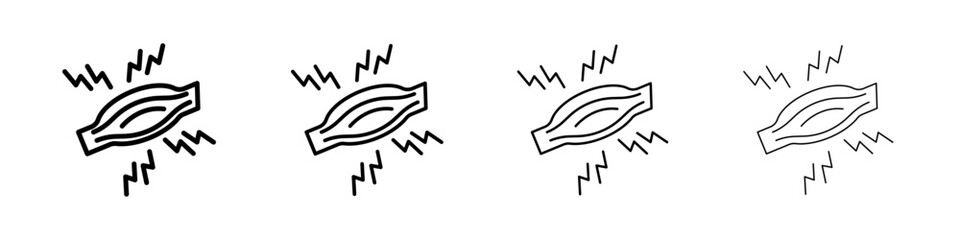 Myalgia icon Outline sign symbol set