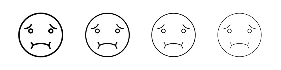 Obraz premium Nauseated emoji icon Outline sign symbol set