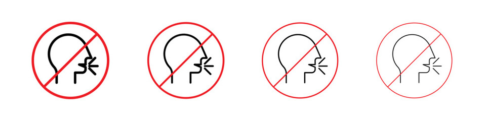 Obraz premium No Cough icon Outline sign symbol set