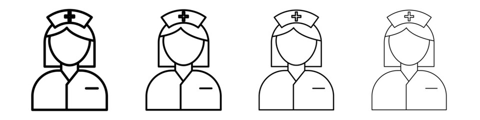 Nurse Icon Outline sign symbol set