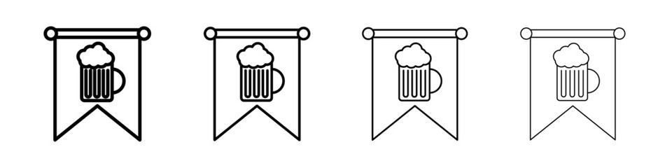 oktoberfest icon Outline sign symbol set