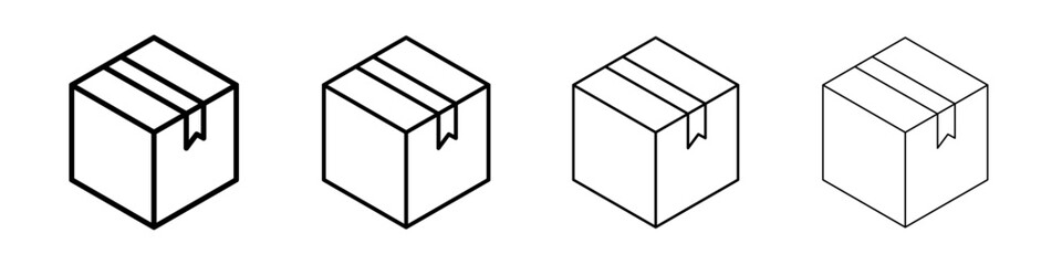 Package icon Outline sign symbol set