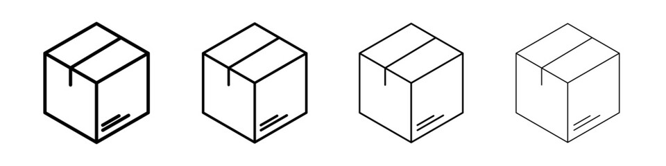 Package icon Outline sign symbol set