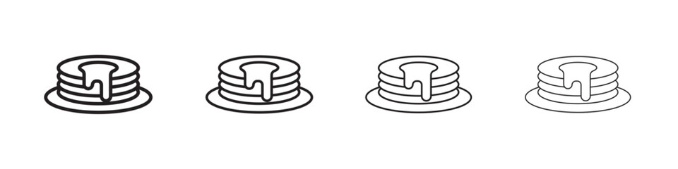 pancakes icon Outline sign symbol set