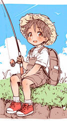 kid fishing anime manga