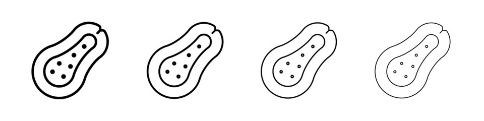 Papaya icon Outline sign symbol set