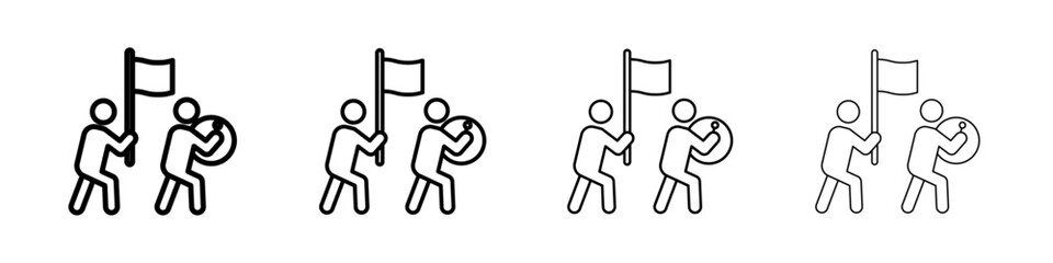 Parade icon Outline sign symbol set