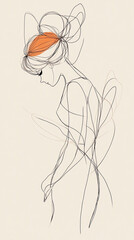 Tinkerbell sketch style orange fairy