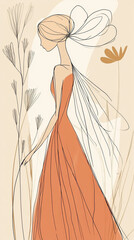 Tinkerbell sketch style orange fairy