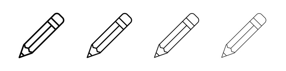 Pencil icon Outline sign symbol set
