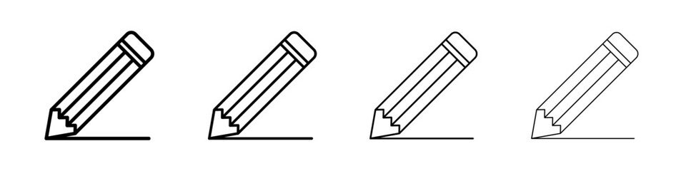Pencil icon Outline sign symbol set