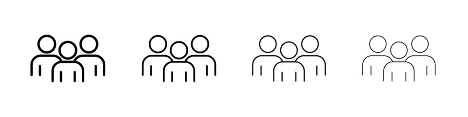 People group icon Outline sign symbol set