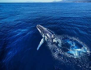 Fototapeta premium the majesty of the deep sea a bird s eye view of the humpback whale