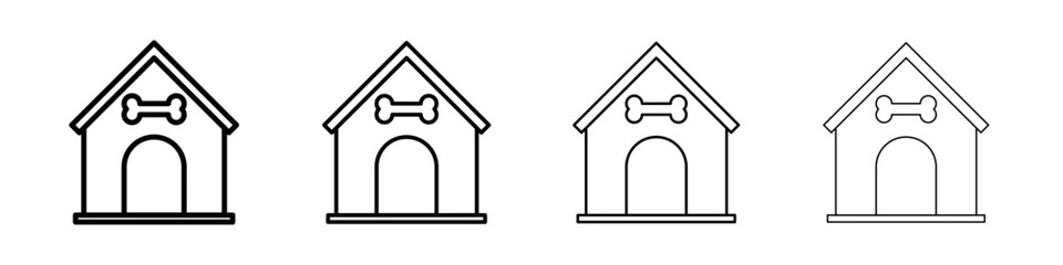 Pet house icon Outline sign symbol set