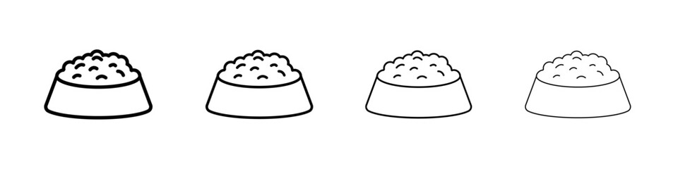 Pet food icon Outline sign symbol set
