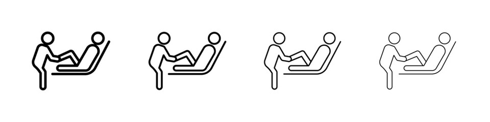 Physiotherapy icon Outline sign symbol set