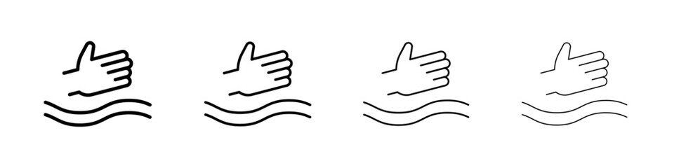 physiotherapy icon Outline sign symbol set