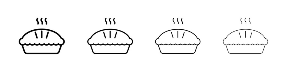 Pie icon Outline sign symbol set