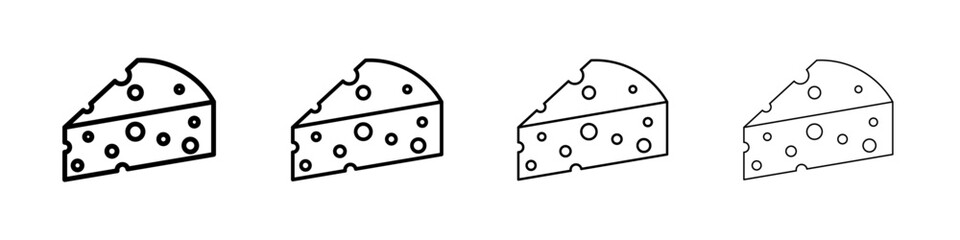 piece of cheese icon Outline sign symbol set