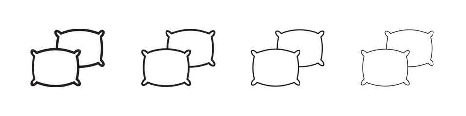 Pillow icon Outline sign symbol set