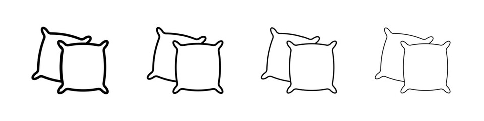 Pillow icon Outline sign symbol set